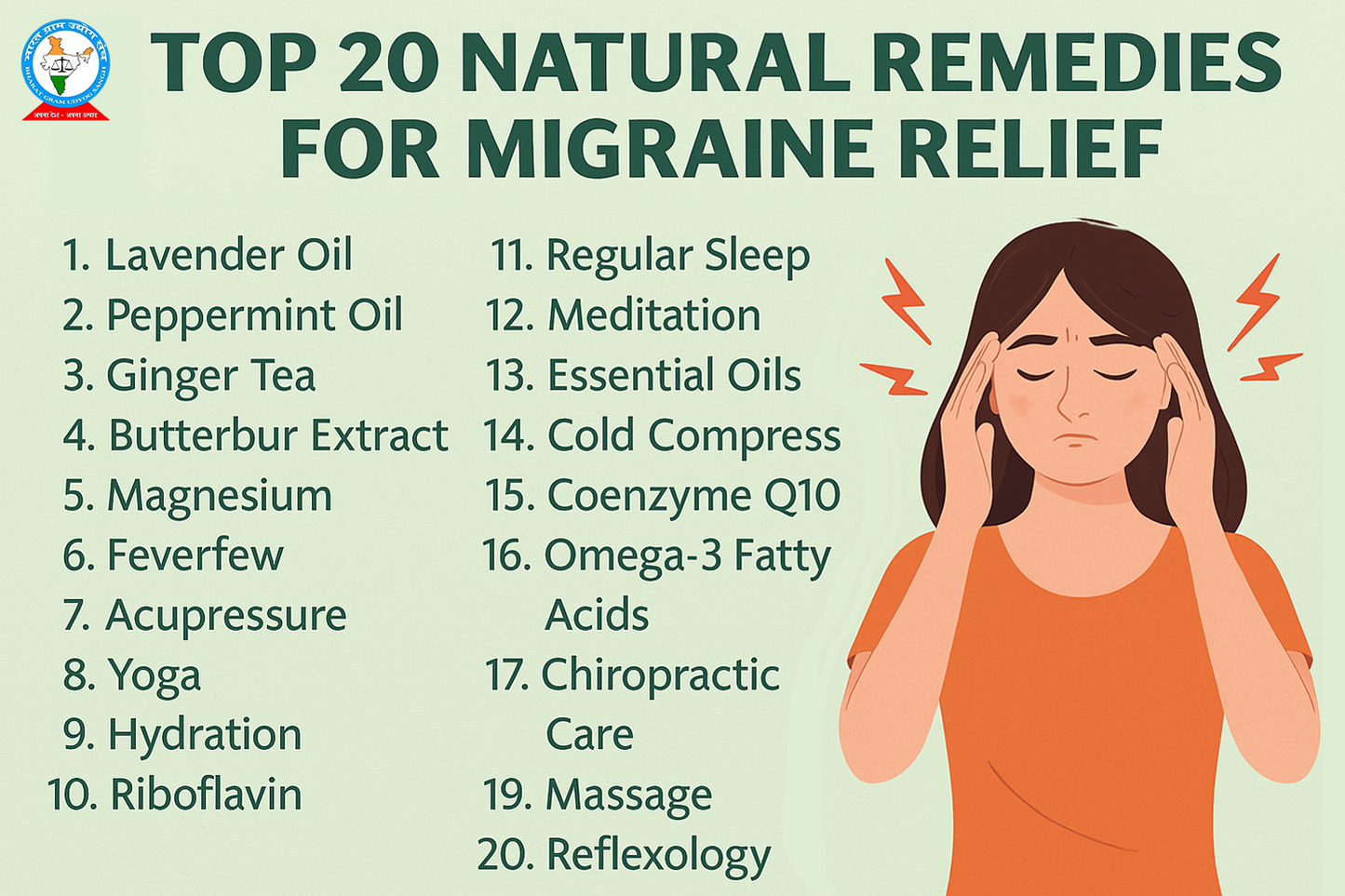 Top 20 Natural Remedies for Migraine Relief