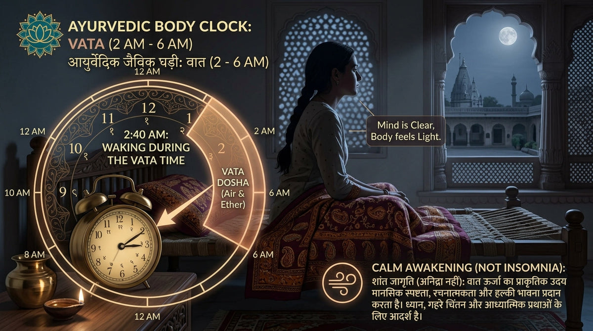 Waking Up at 2–3 AM Every Night? What the Ayurvedic Body Clock Says